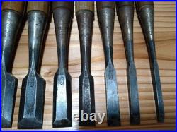 Takashiba Oire Nomi Japanese Bench Chisels Set of 9 Used Takashiba Oire Nomi Japanese Bench Chisels Set of 9 Used