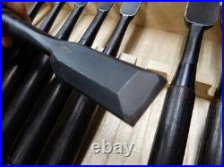 Takashiba Oire Nomi Japanese Bench chisels White Steel #2 Set of 10 Ebony With Box