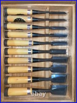 Takasho Oire Nomi Japanese Bench Chisels Set of 10 With Wooden Box Takasho Oire Nomi Japanese Bench Chisels Set of 10 With Wooden Box