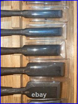 Takasho Oire Nomi Japanese Bench Chisels Set of 10 With Wooden Box Takasho Oire Nomi Japanese Bench Chisels Set of 10 With Wooden Box