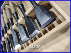 Tasai Akio Fusetsu Oire Nomi Japanese Bench Chisels Set of 10 Very Good