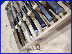Tasai Akio Fusetsu Oire Nomi Japanese Bench Chisels Set of 10 Very Good