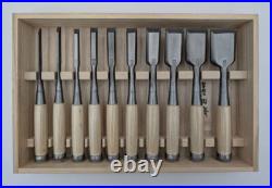 Tasai Akio Japanese Bench Chisels Oire Nomi Polished Finish Set of 10 White oak Tasai Akio Japanese Bench Chisels Oire Nomi Polished Finish Set of 10 White oak