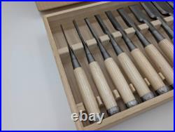 Tasai Akio Japanese Bench Chisels Oire Nomi Polished Finish Set of 10 White oak Tasai Akio Japanese Bench Chisels Oire Nomi Polished Finish Set of 10 White oak