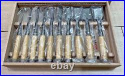 Tasai Akio Japanese Bench Chisels Oire Nomi Polished Finish Set of 10 With Box