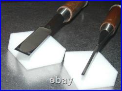 Tasai Akio Kongouriki Oire Nomi Japanese Bench Chisels 3mm 15mm Set of 2 Unused