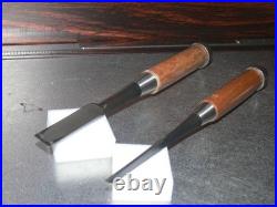 Tasai Akio Kongouriki Oire Nomi Japanese Bench Chisels 3mm 15mm Set of 2 Unused