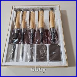Tasai Akio Kongouriki Oire Nomi Japanese Bench Chisels Set of 5 With box Used