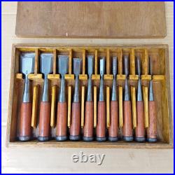 Tasai Akio Oire Nomi Japanese Bench Chisels Set of 10 With Box Used