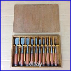 Tasai Akio Oire Nomi Japanese Bench Chisels Set of 10 With Box Used