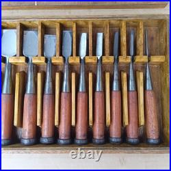 Tasai Akio Oire Nomi Japanese Bench Chisels Set of 10 With Box Used