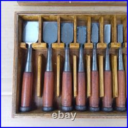 Tasai Akio Oire Nomi Japanese Bench Chisels Set of 10 With Box Used