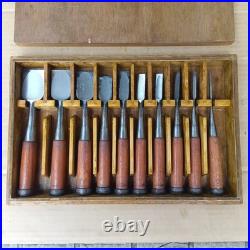 Tasai Akio Oire Nomi Japanese Bench Chisels Set of 10 With Box Used