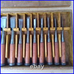 Tasai Akio Oire Nomi Japanese Bench Chisels Set of 10 With Box Used