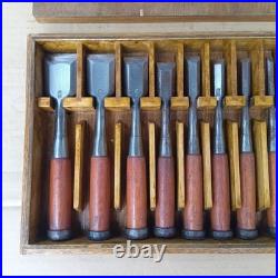 Tasai Akio Oire Nomi Japanese Bench Chisels Set of 10 With Box Used