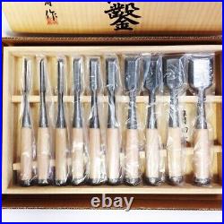 Tasai Akio Oire Nomi Shindo Japanese Bench Chisels Set of 10 White Oak Unused