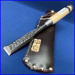 Tasai Japanese Bench Chisels Oire Nomi 2 hollows Hammered Mark 24mm With Case Box