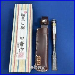 Tasai Japanese Bench Chisels Wakisashi Bench Nomi 24mm 2 hollows Ura With Case Box