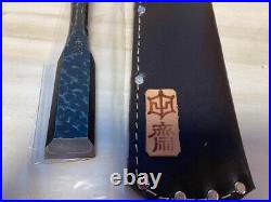 Tasai Japanese Bench Chisels Wakisashi Nomi 24mm Hammered Mark 2hollows Ura