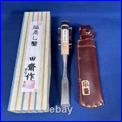 Tasai Japanese Bench Chisels Wakizashi Nomi Polished 24mm 2Hollows White oak