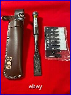 Tasai Japanese Chisel oire nomi Wakizasi nomi 24mm Mukume finish with ruler