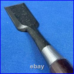 Tasai Japanese Damascus Bench Chise Nomi 30mm Blue Steel / Rosewood Handle New