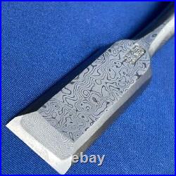 Tasai Michio Damascus Polished Finish Japanese Bench Chisel Nomi 24mm Zelkova