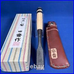 Tasai Michio Japanese Bench Chisels Wakisashi Nomi 24mm 2Hollows Ura White Oak