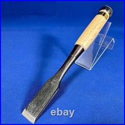 Tasai Michio Japanese Bench Chisels Wakisashi Nomi 24mm 2Hollows Ura White Oak