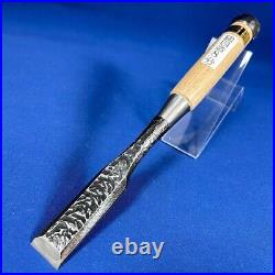 Tasai Michio Japanese Bench Chisels Wakisashi Nomi 24mm Hammered Mark White Oak