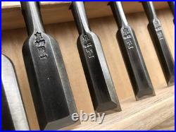 Tasai Oire Nomi Japanese Bench Chisel Set of 10 Meizan with Box