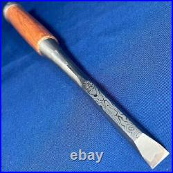 Tasai Oire Nomi Japanese Bench Chisels 15mm Damascus Polished Finish Red Oak