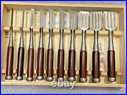 Tasai Oire Nomi Japanese Bench Chisels Mulch Hollows Ura Set of 10 Rosewood