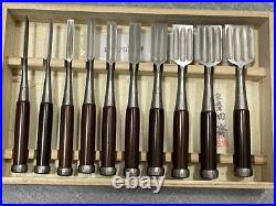 Tasai Oire Nomi Japanese Bench Chisels Mulch Hollows Ura Set of 10 Rosewood New