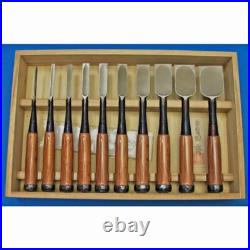 Tasai Oire Nomi Japanese Bench Chisels Set of 10 Black Blue Steel Red Oak Tasai Oire Nomi Japanese Bench Chisels Set of 10 Black Blue Steel Red Oak