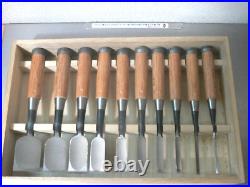 Tasai Oire Nomi Japanese Bench Chisels Set of 10 Blue Steel Shindo Unused