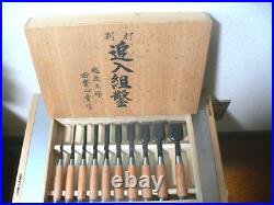 Tasai Oire Nomi Japanese Bench Chisels Set of 10 Blue Steel Shindo Unused