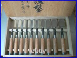 Tasai Oire Nomi Japanese Bench Chisels Set of 10 Blue Steel Shindo Unused