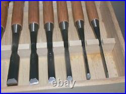 Tasai Oire Nomi Japanese Bench Chisels Set of 10 Blue Steel Shindo Unused