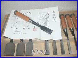 Tasai Oire Nomi Japanese Bench Chisels Set of 10 Blue Steel Shindo Unused