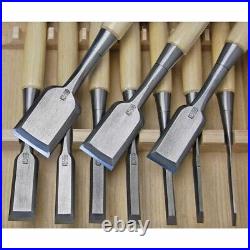 Tasai Oire Nomi Japanese Bench Chisels Set of 10 Polished Finish Blue Steel