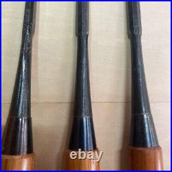 Tasai Tataki Nomi 3sets Japanese Timber Chisels Width 6,8,8.5mm Red Oak