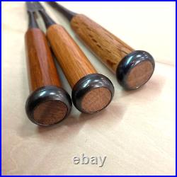 Tasai Tataki Nomi 3sets Japanese Timber Chisels Width 6,8,8.5mm Red Oak
