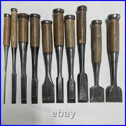 Tataki Oire Japanese NOMI HeavyDuty Chisel #412 Lot of 10 Carpentry Tool Carved