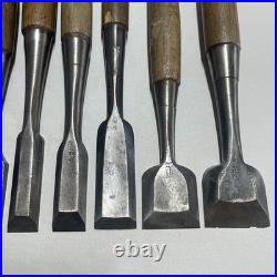 Tataki Oire Japanese NOMI HeavyDuty Chisel #412 Lot of 10 Carpentry Tool Carved