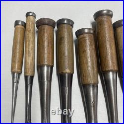 Tataki Oire Japanese NOMI HeavyDuty Chisel #412 Lot of 10 Carpentry Tool Carved