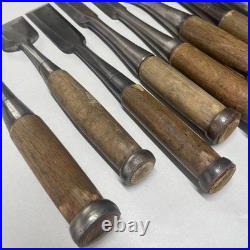 Tataki Oire Japanese NOMI HeavyDuty Chisel #412 Lot of 10 Carpentry Tool Carved