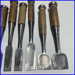 Tataki Oire Japanese NOMI HeavyDuty Chisel #412 Lot of 10 Carpentry Tool Carved