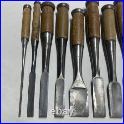 Tataki Oire Japanese NOMI HeavyDuty Chisel #412 Lot of 10 Carpentry Tool Carved