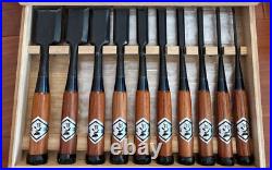 Tenko Oire Nomi Japanese Bench Chisels Set of 10 Red Oak Used